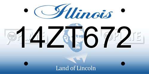 14ZT672 Illinois License Plate