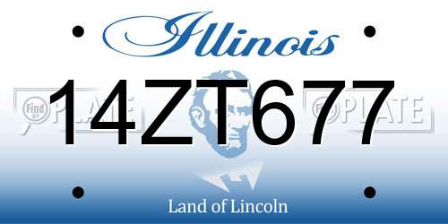 14ZT677 Illinois License Plate
