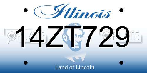 14ZT729 Illinois License Plate