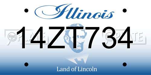 14ZT734 Illinois License Plate