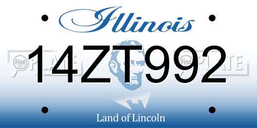 14ZT992 Illinois License Plate