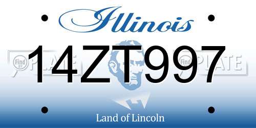 14ZT997 Illinois License Plate