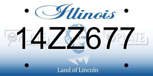 14ZZ677 Illinois License Plate
