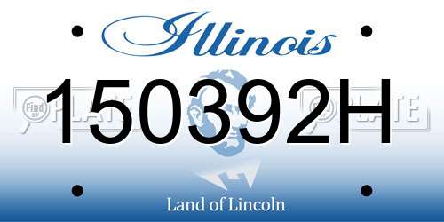 150392H Illinois License Plate