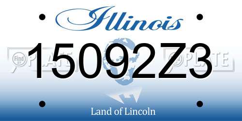 15092Z3 Illinois License Plate