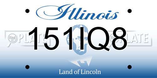 151IQ8 Illinois License Plate