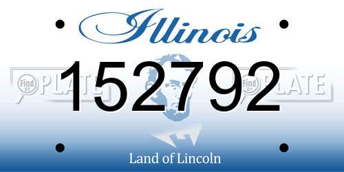 152792 Illinois License Plate