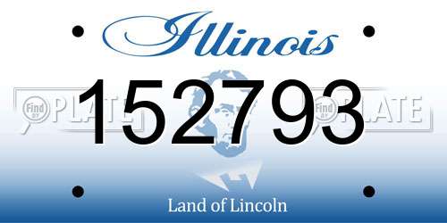 152793 Illinois License Plate