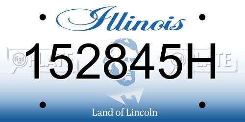 152845H Illinois License Plate
