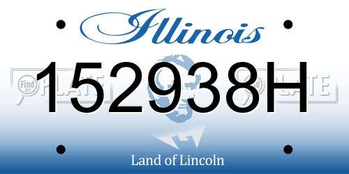152938H Illinois License Plate