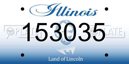 153035 Illinois License Plate