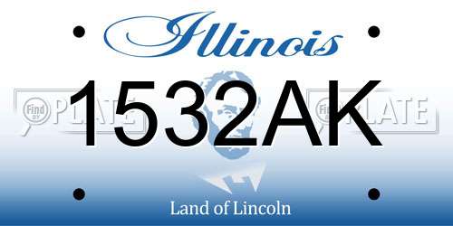 1532AK Illinois License Plate