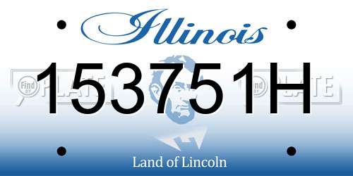 153751H Illinois License Plate