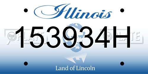 153934H Illinois License Plate