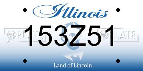 153Z51 Illinois License Plate