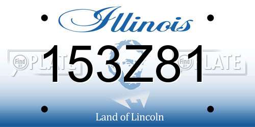 153Z81 Illinois License Plate