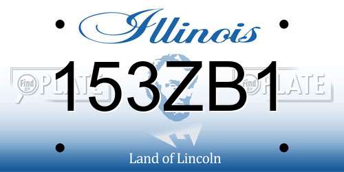 153ZB1 Illinois License Plate