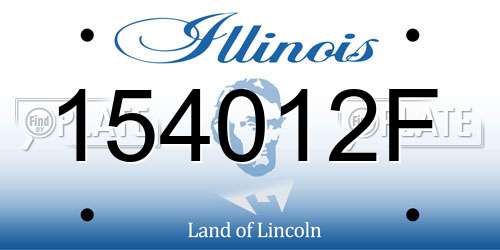 154012F Illinois License Plate