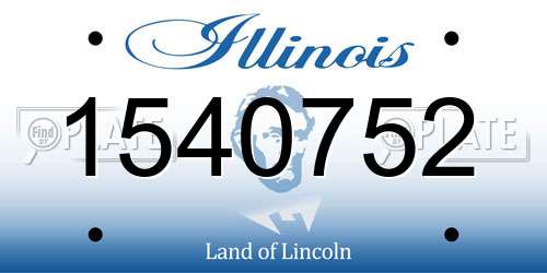 1540752 Illinois License Plate