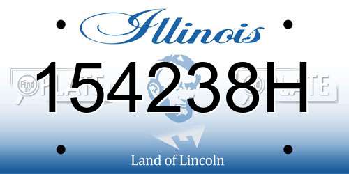 154238H Illinois License Plate