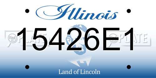 15426E1 Illinois License Plate
