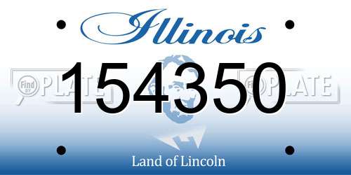 154350 Illinois License Plate