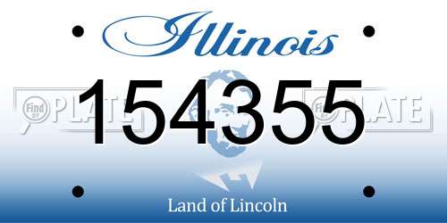 154355 Illinois License Plate