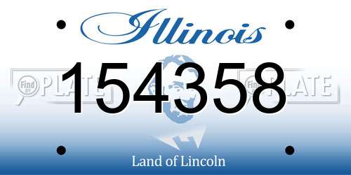 154358 Illinois License Plate