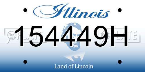 154449H Illinois License Plate