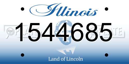 1544685 Illinois License Plate