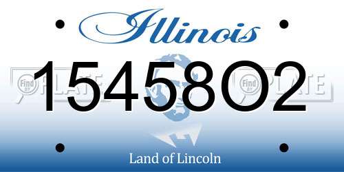 15458O2 Illinois License Plate