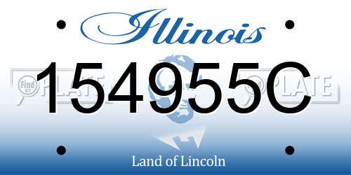 154955C Illinois License Plate