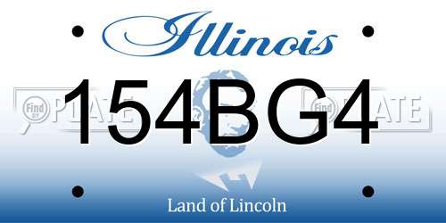 154BG4 Illinois License Plate
