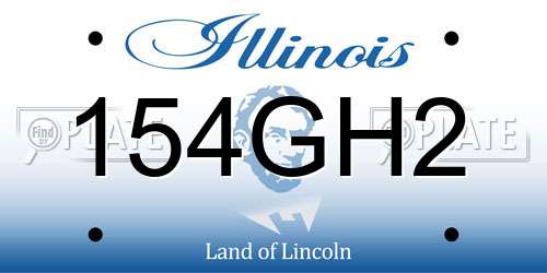 154GH2 Illinois License Plate