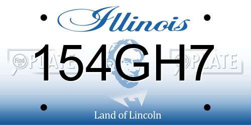 154GH7 Illinois License Plate