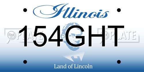 154GHT Illinois License Plate