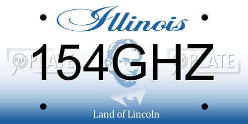 154GHZ Illinois License Plate