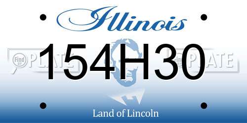 154H30 Illinois License Plate