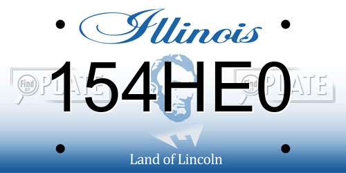 154HE0 Illinois License Plate
