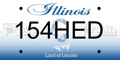 154HED Illinois License Plate