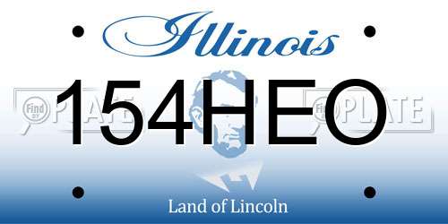 154HEO Illinois License Plate