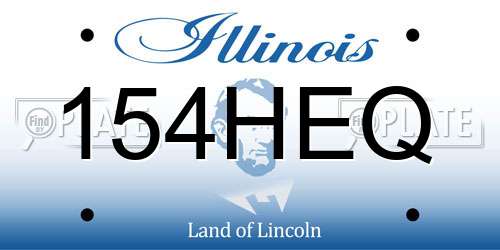 154HEQ Illinois License Plate