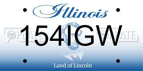 154IGW Illinois License Plate