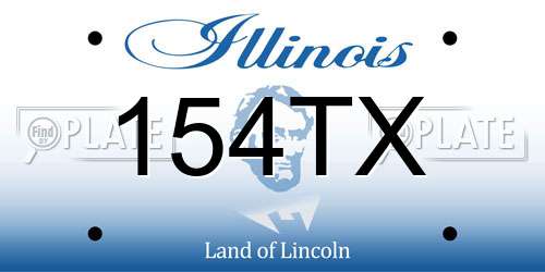 154TX Illinois License Plate
