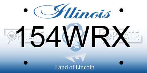 154WRX Illinois License Plate