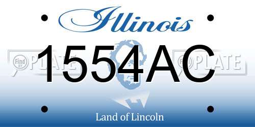 1554AC Illinois License Plate