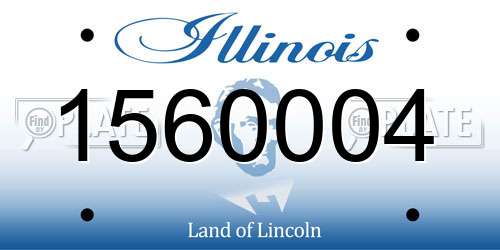 1560004 Illinois License Plate