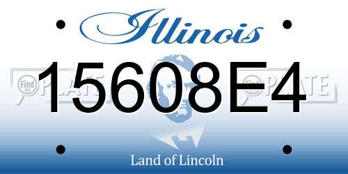 15608E4 Illinois License Plate