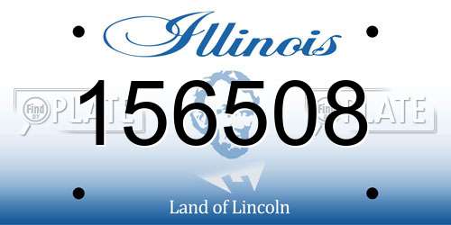 156508 Illinois License Plate