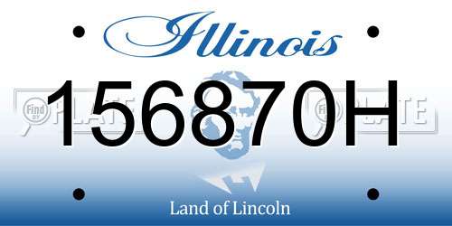 156870H Illinois License Plate